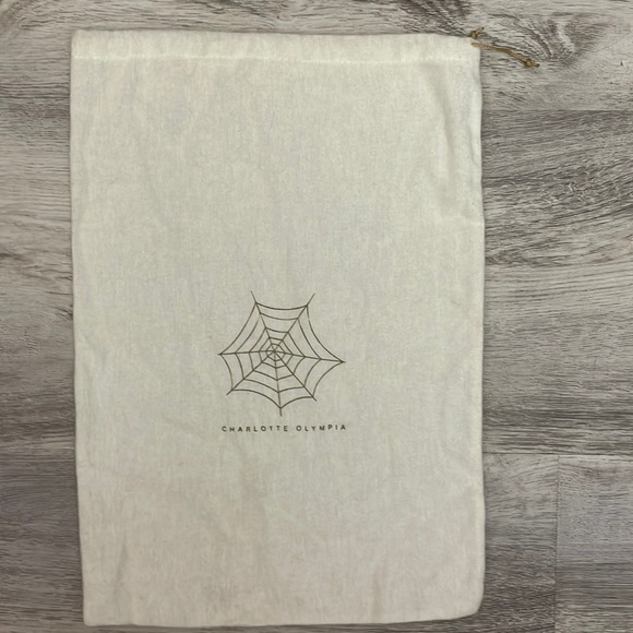 Charlotte Olympia Handbags - Charlotte Olympia Off White Drawstring Dust Bag Approximately 10" X 15"